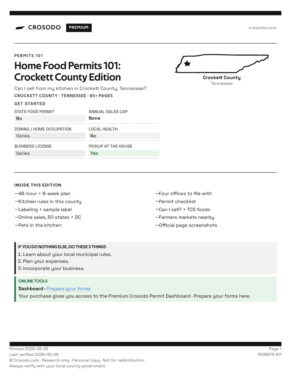 Permit Guide 101 cover for Crockett County