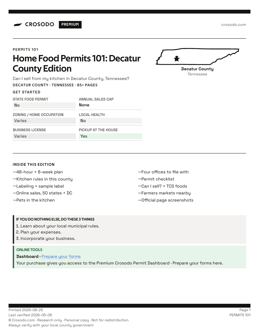 Permit Guide 101 cover for Decatur County