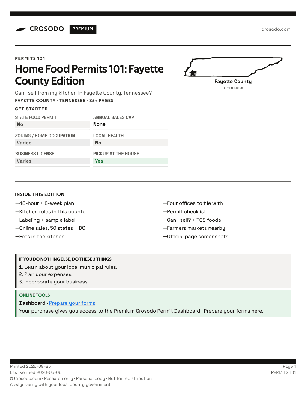 Permit Guide 101 cover for Fayette County