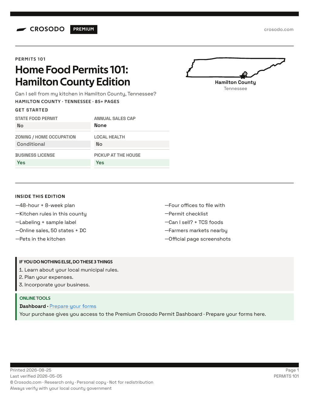 Permit Guide 101 cover for Hamilton County
