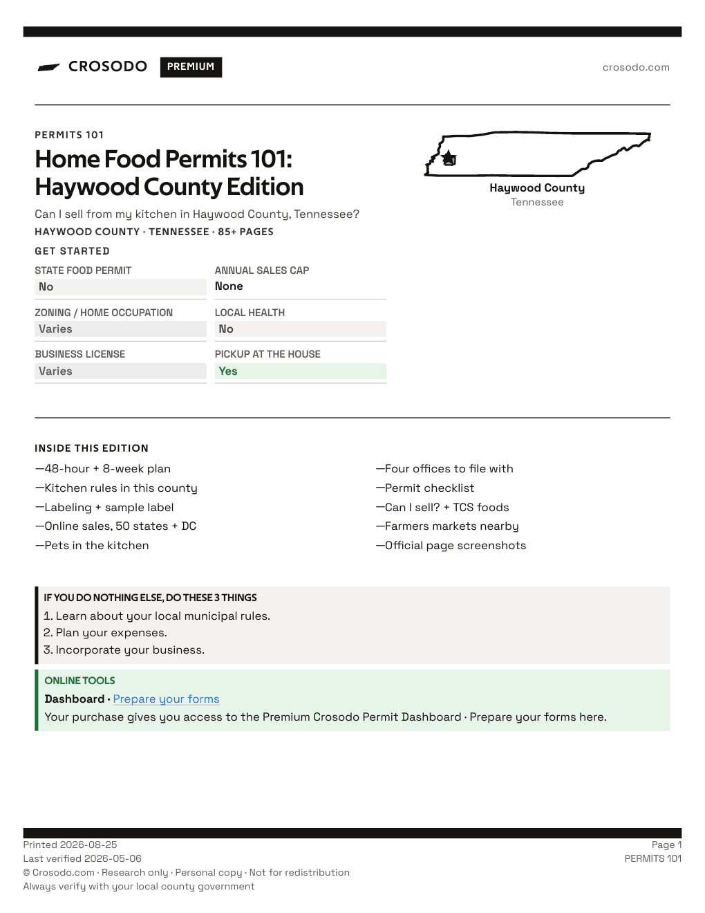Permit Guide 101 cover for Haywood County