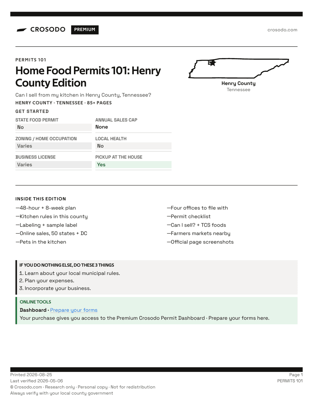 Permit Guide cover for Henry County