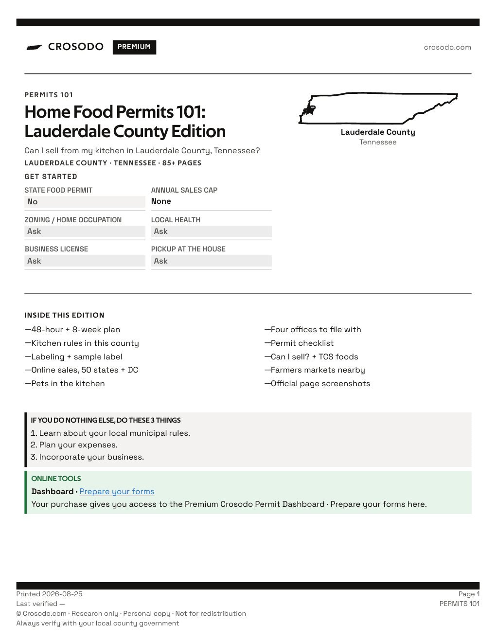 Permit Guide 101 cover for Lauderdale County