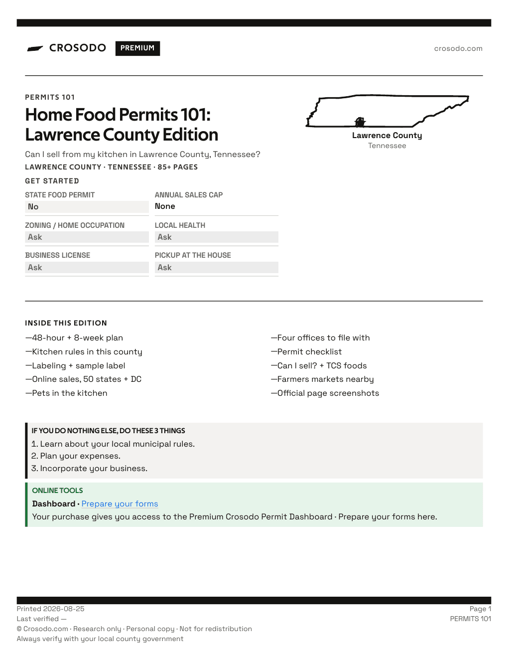 Permit Guide 101 cover for Lawrence County