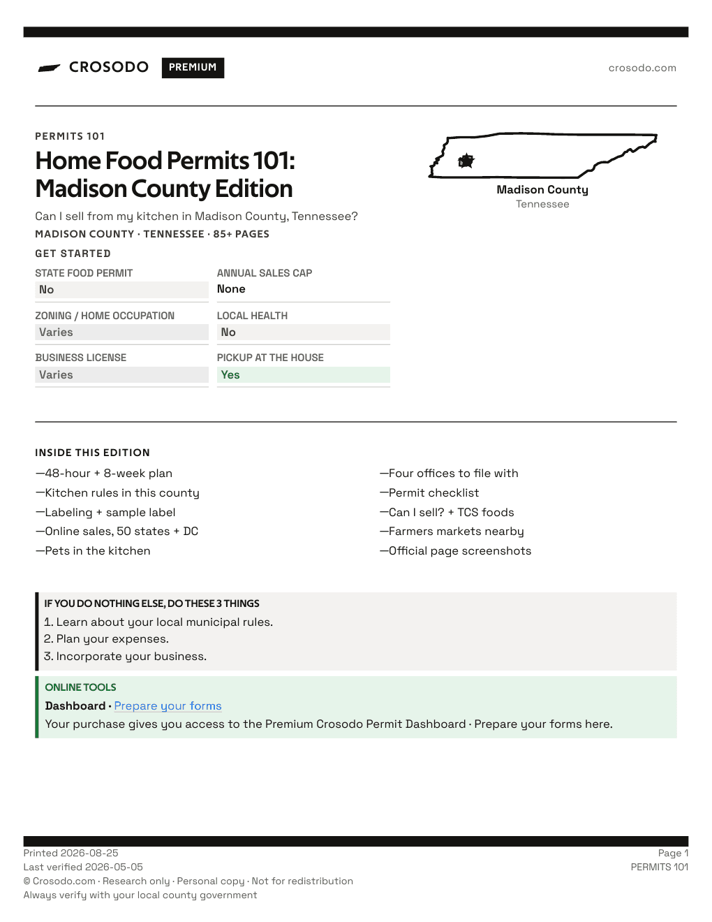 Permit Guide 101 cover for Madison County