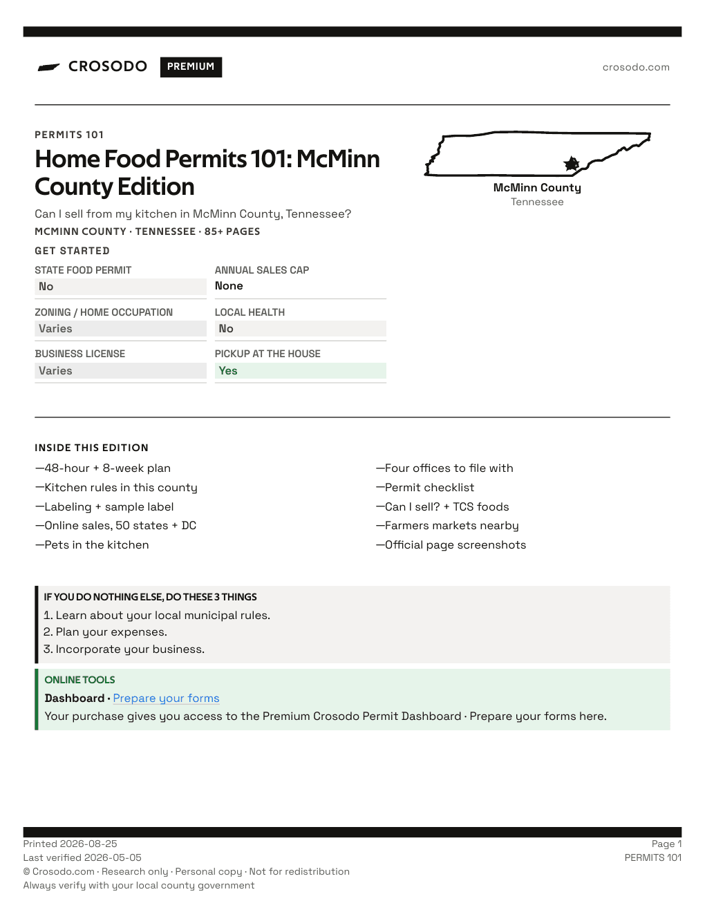 Permit Guide 101 cover for McMinn County
