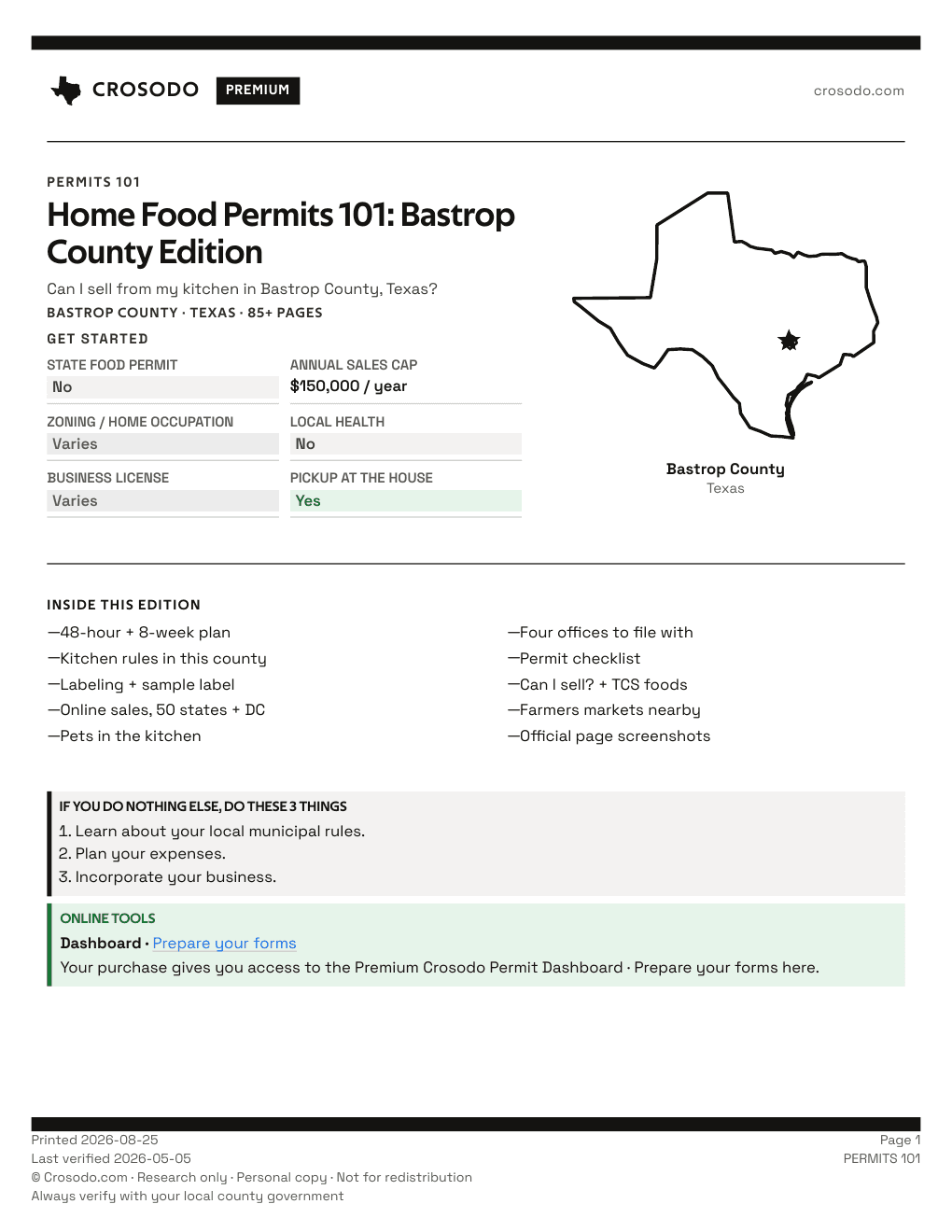 Permit Guide 101 cover for Bastrop County