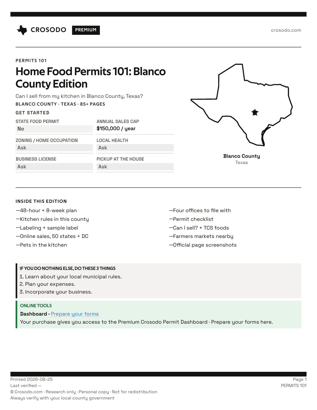 Permit Guide 101 cover for Blanco County