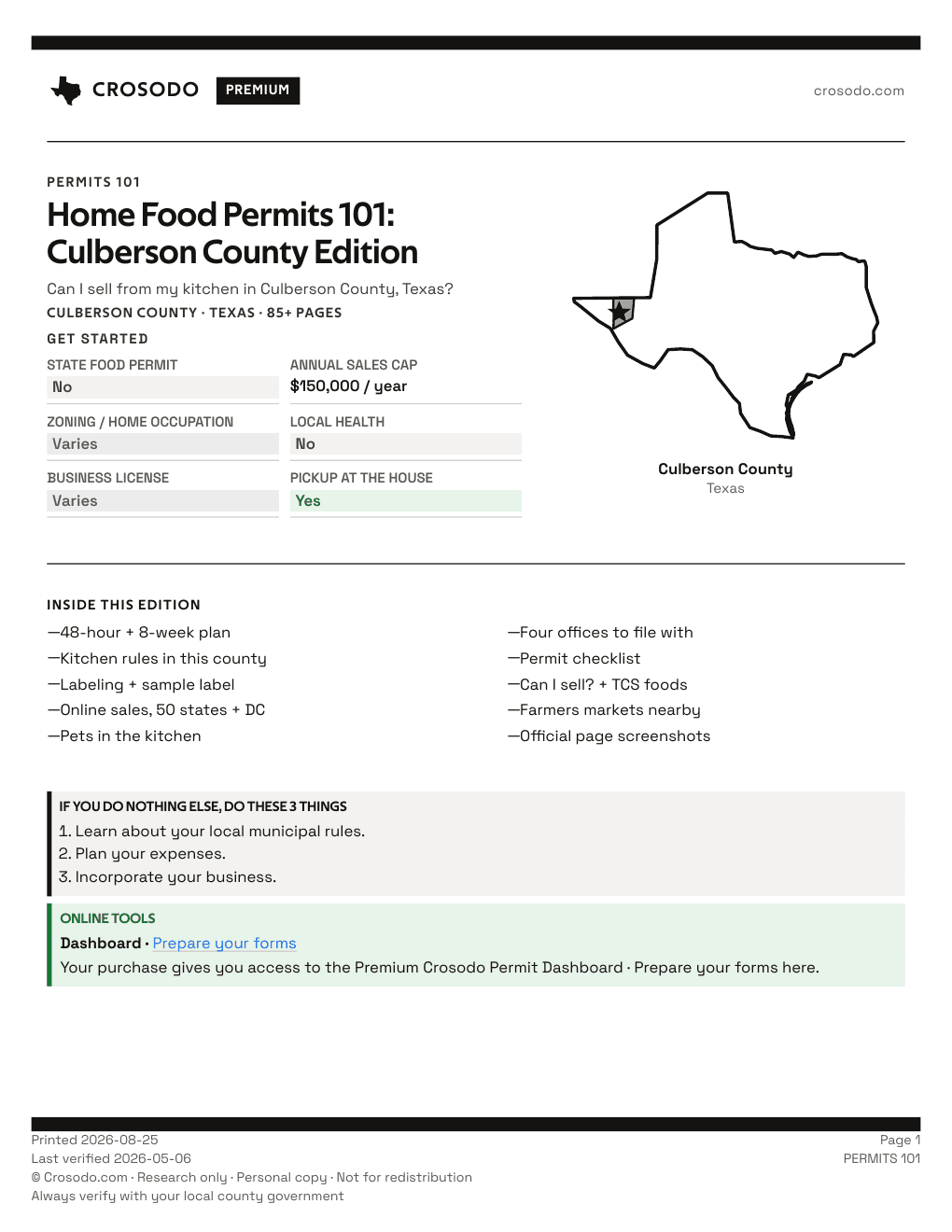 Permit Guide 101 cover for Culberson County