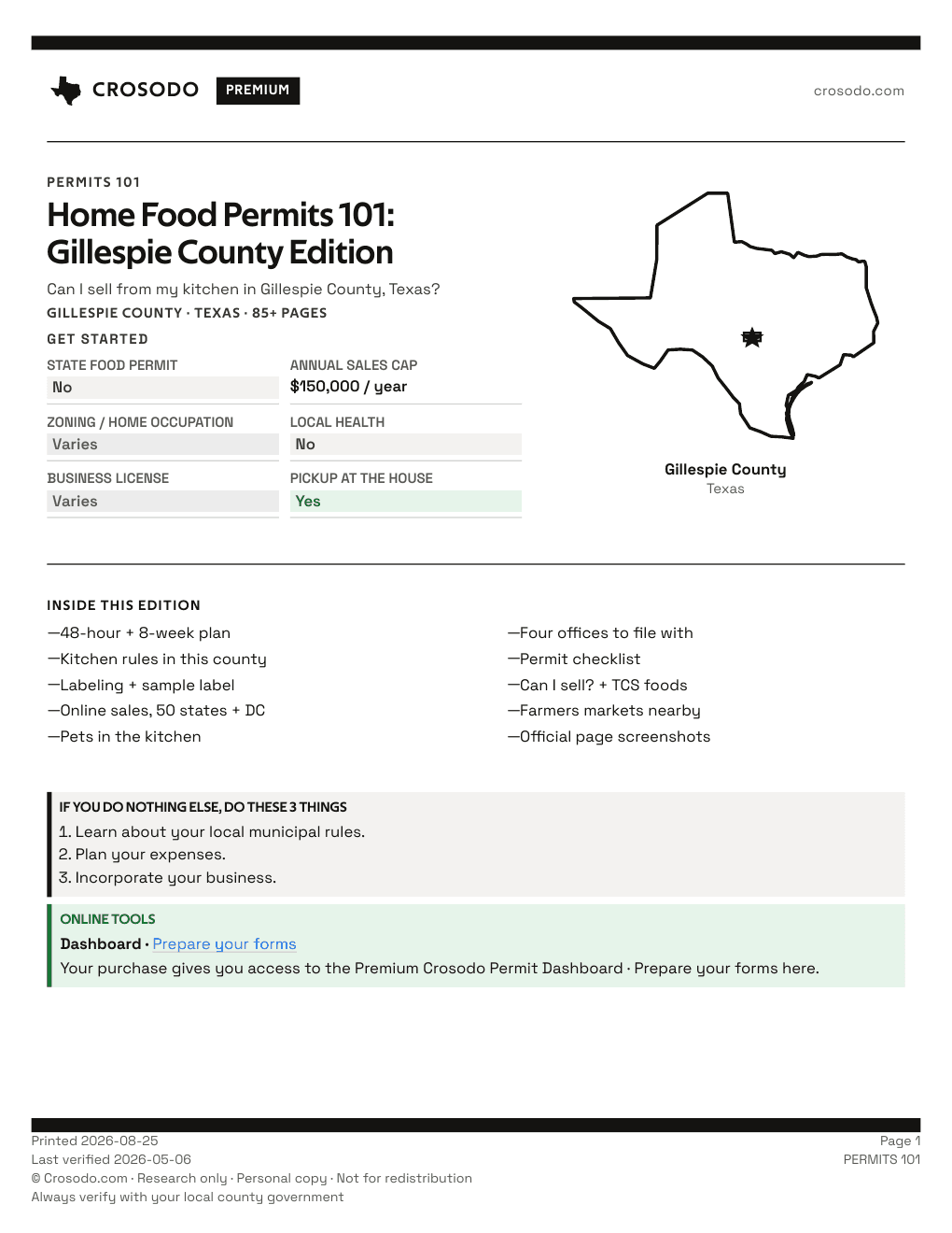 Permit Guide 101 cover for Gillespie County