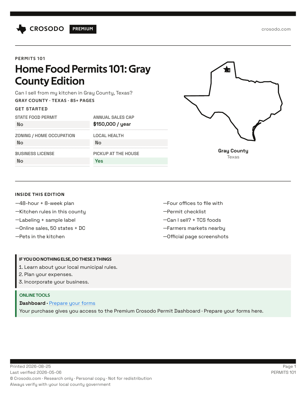 Permit Guide 101 cover for Gray County