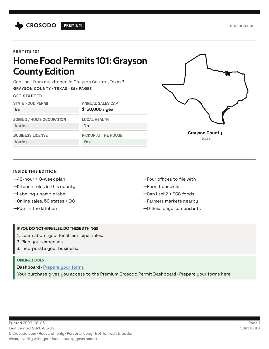 Permit Guide 101 cover for Grayson County