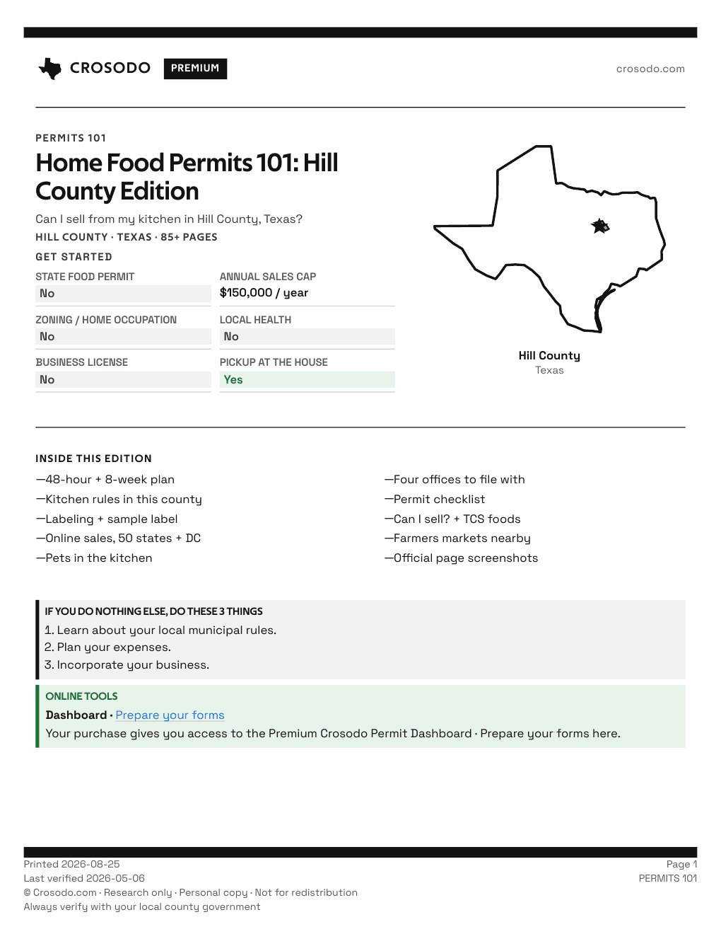 Permit Guide 101 cover for Hill County