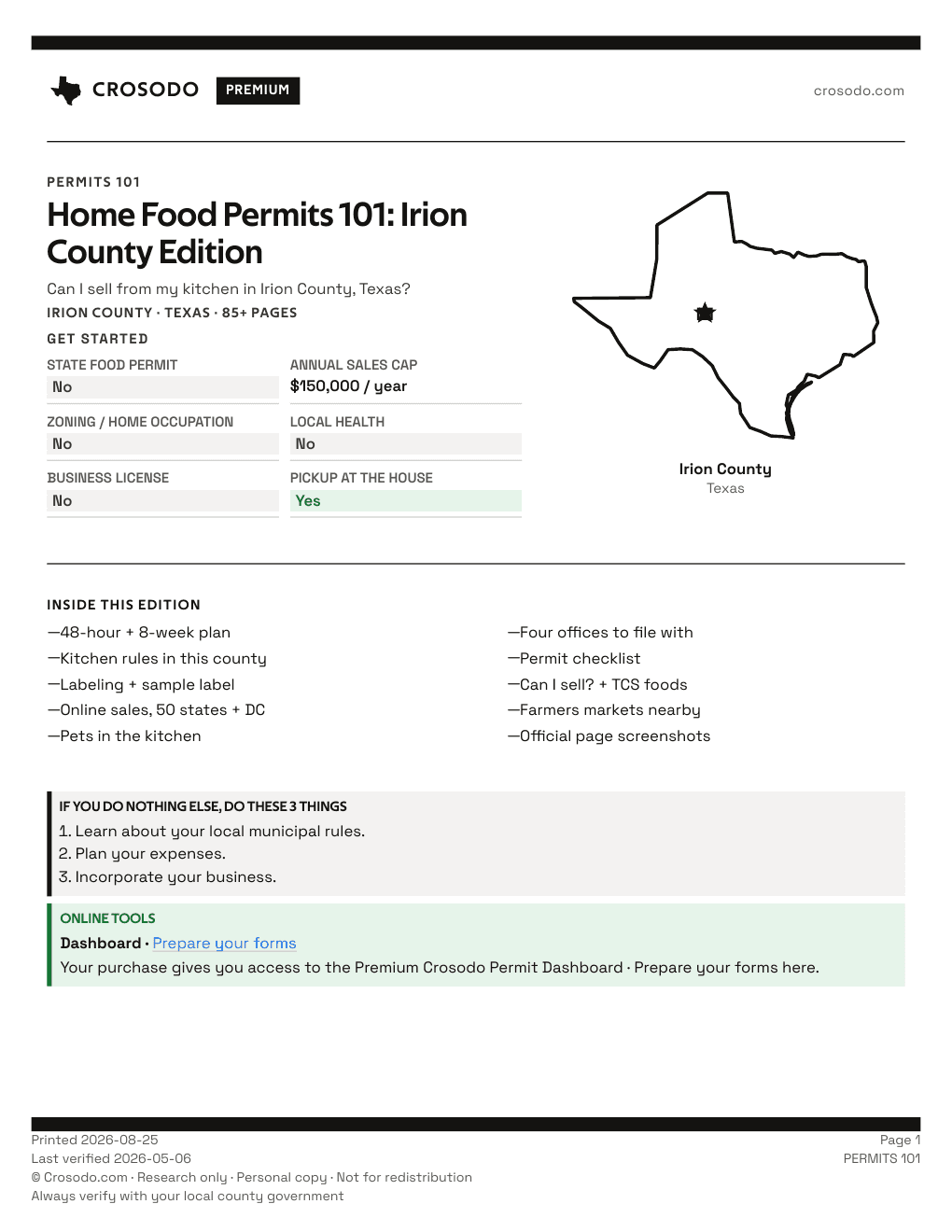 Permit Guide 101 cover for Irion County