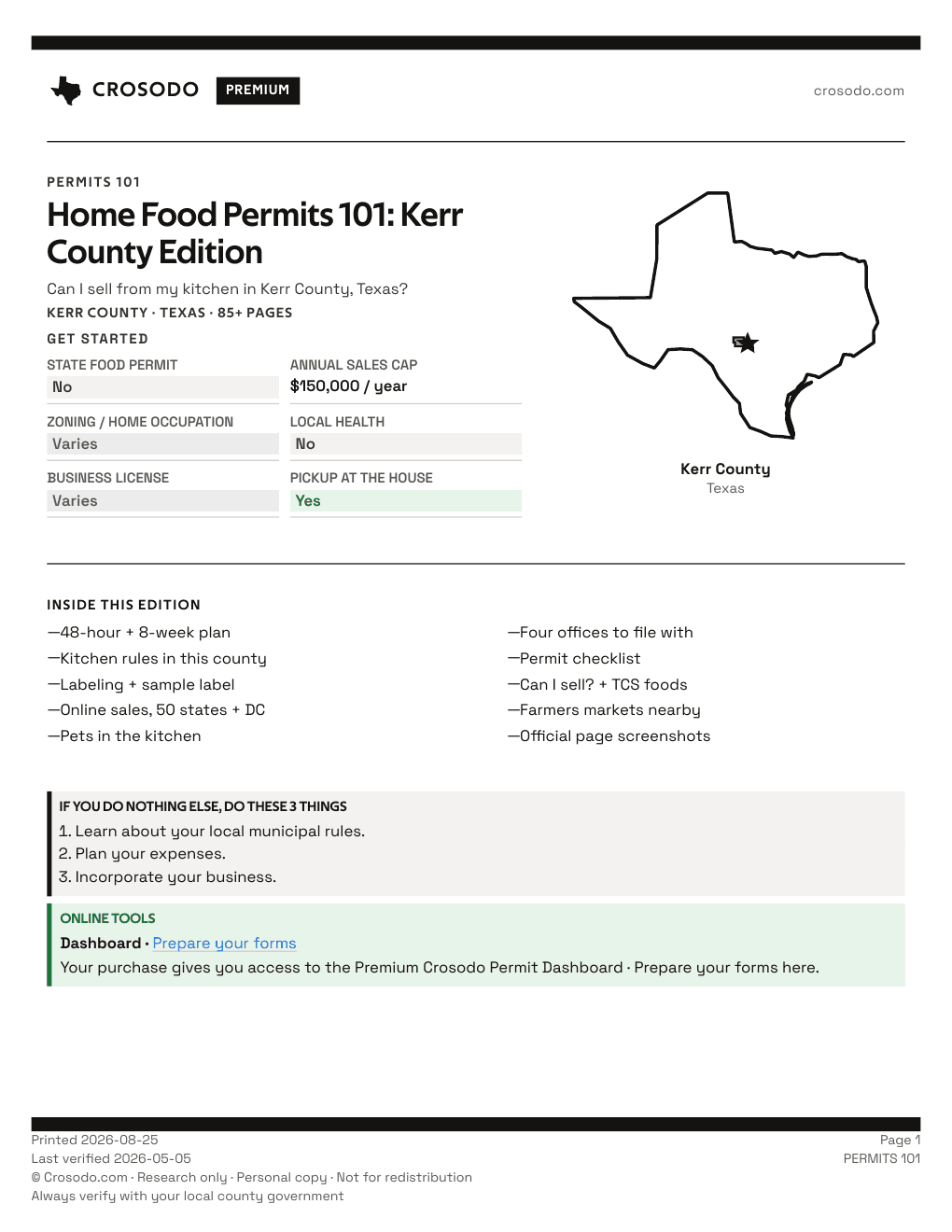 Permit Guide 101 cover for Kerr County