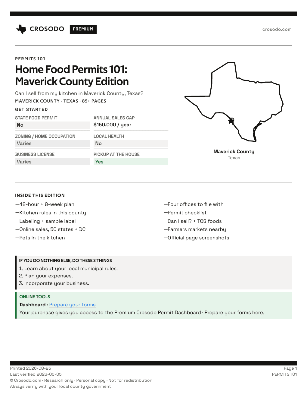 Permit Guide 101 cover for Maverick County