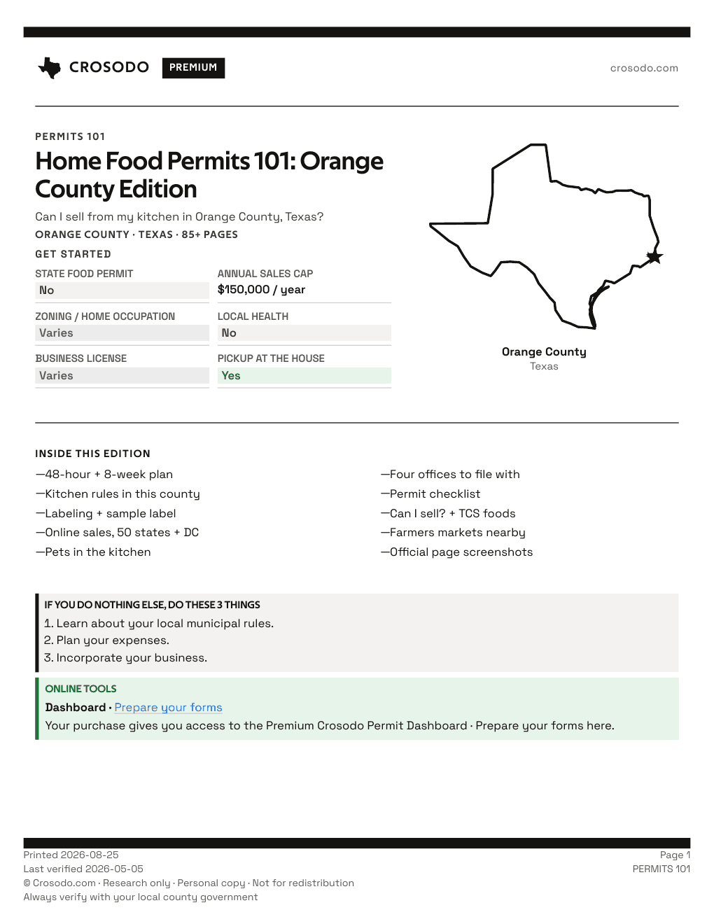 Permit Guide 101 cover for Orange County