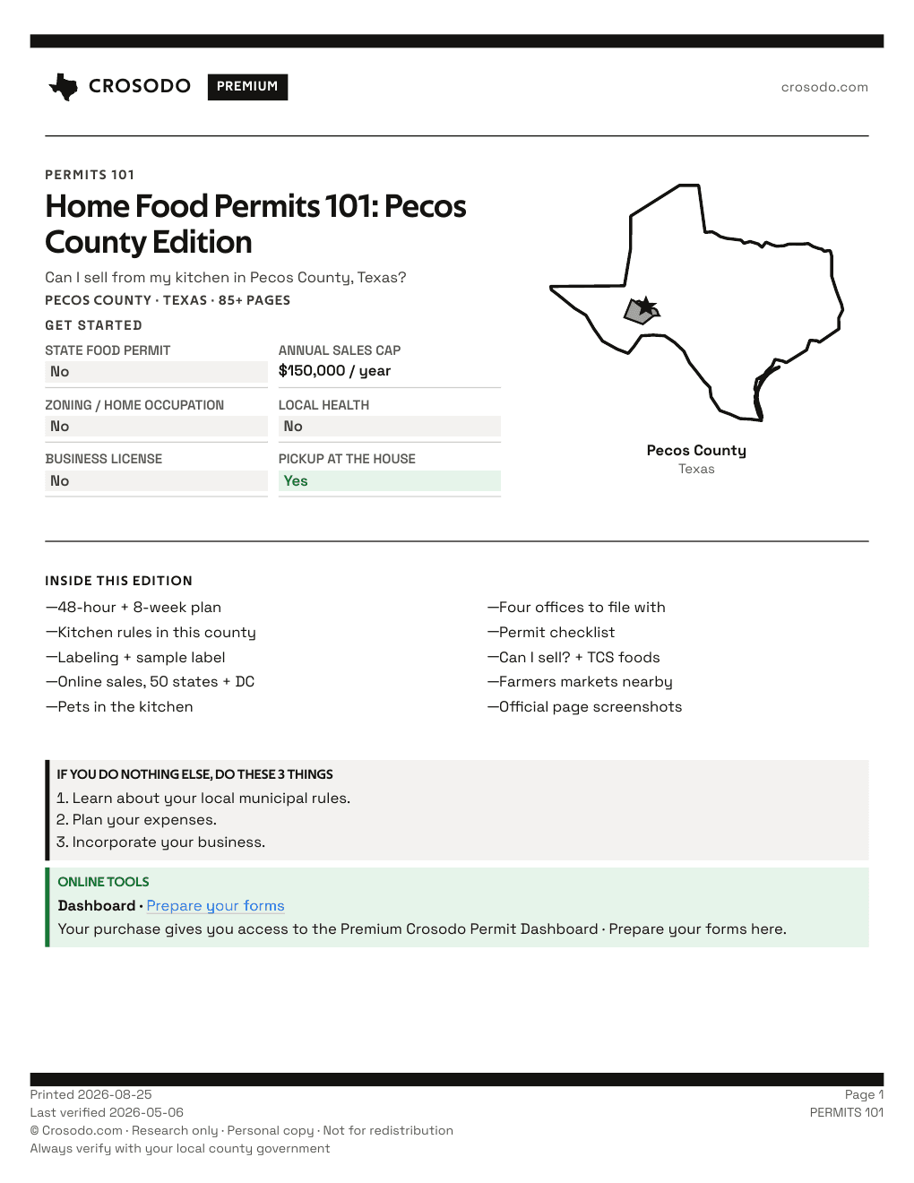 Permit Guide 101 cover for Pecos County