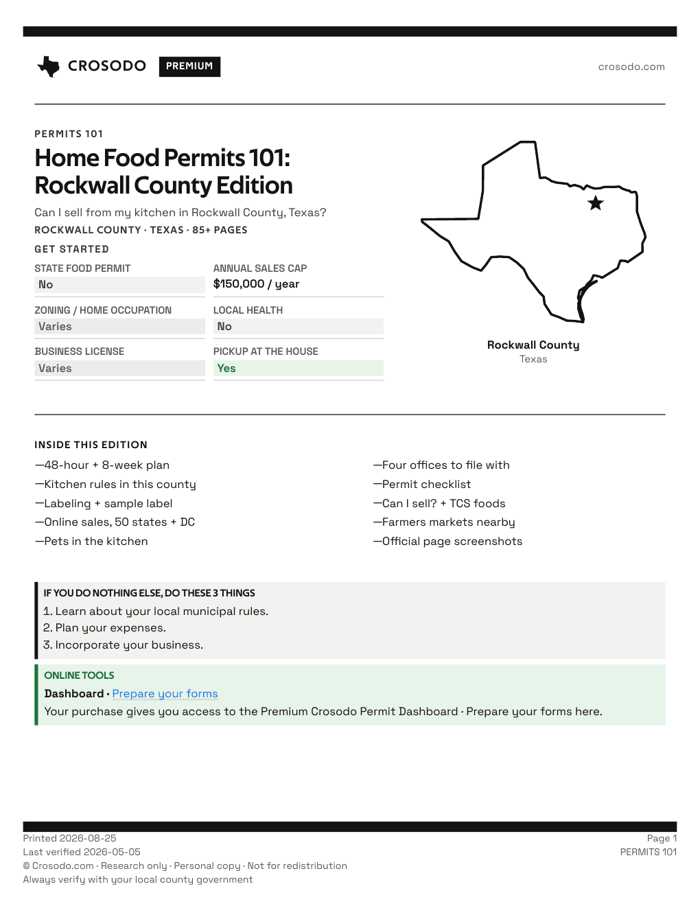Permit Guide 101 cover for Rockwall County