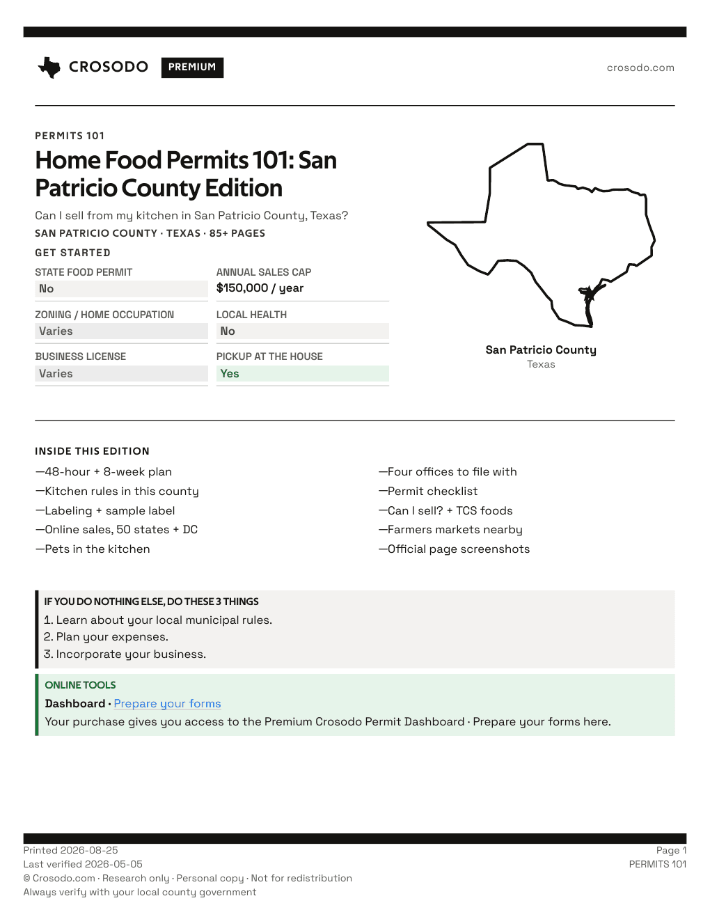 Permit Guide 101 cover for San Patricio County