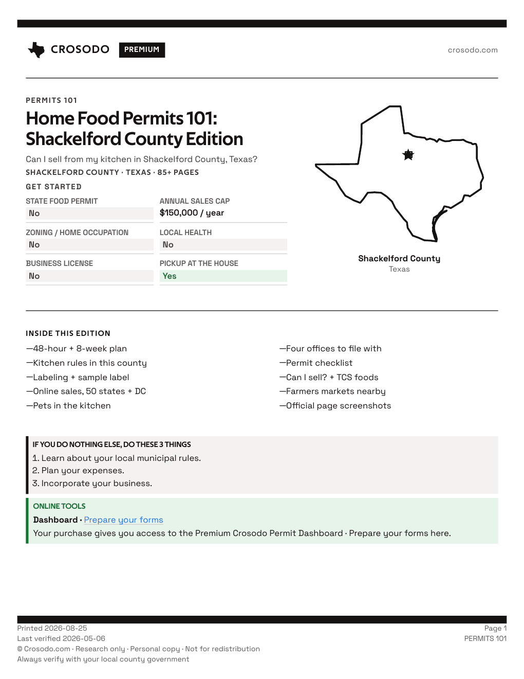 Permit Guide 101 cover for Shackelford County