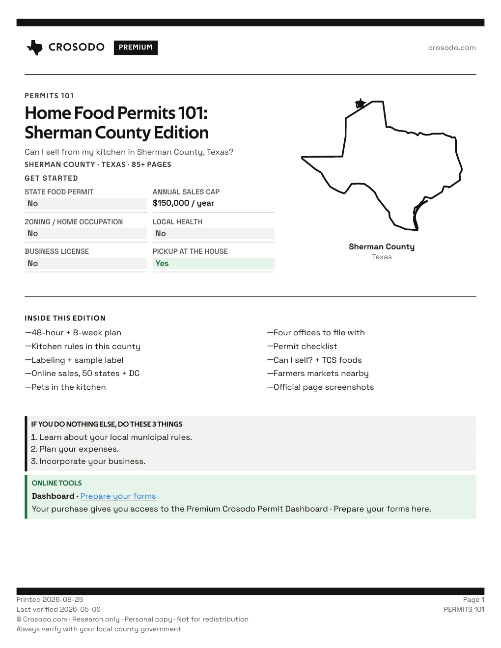 Permit Guide 101 cover for Sherman County