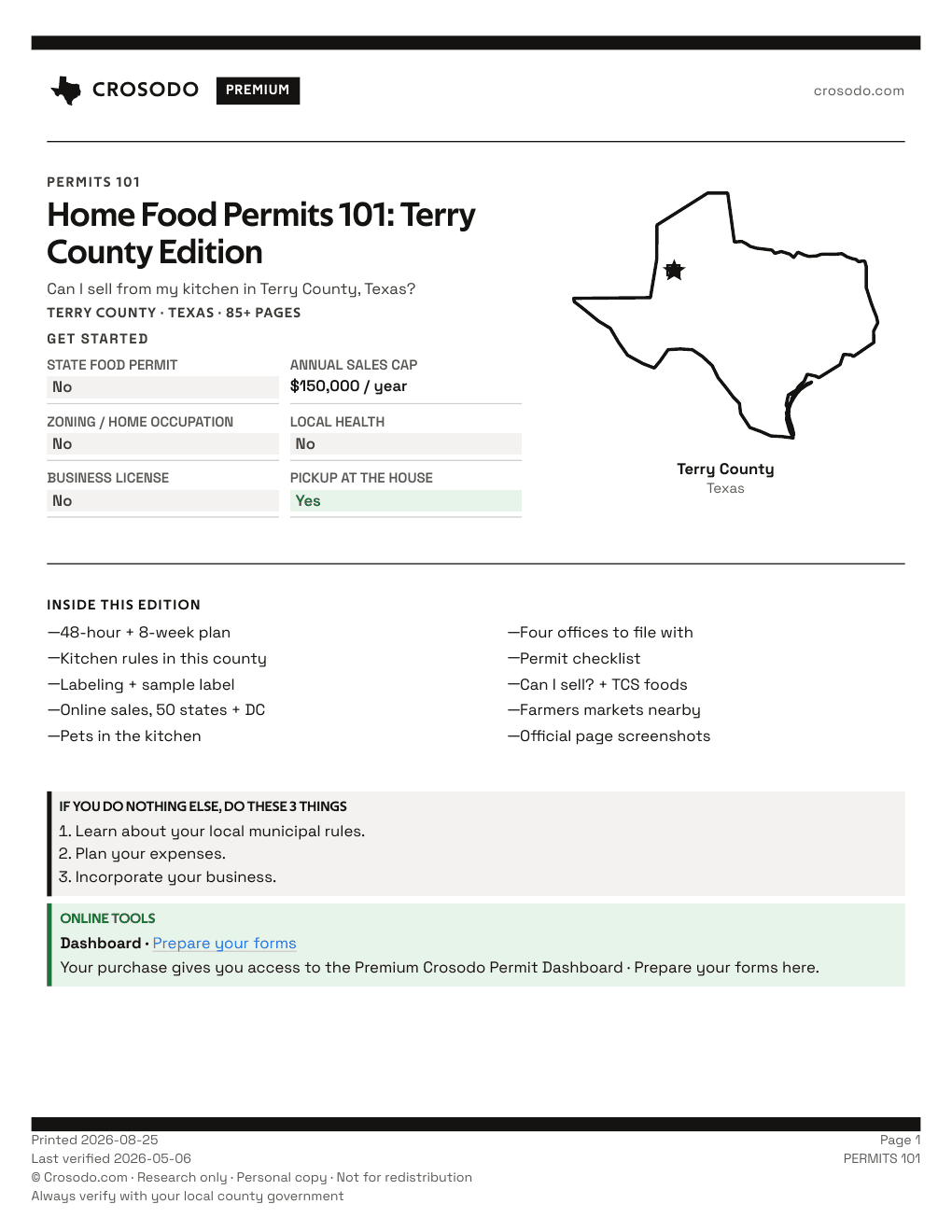Permit Guide 101 cover for Terry County