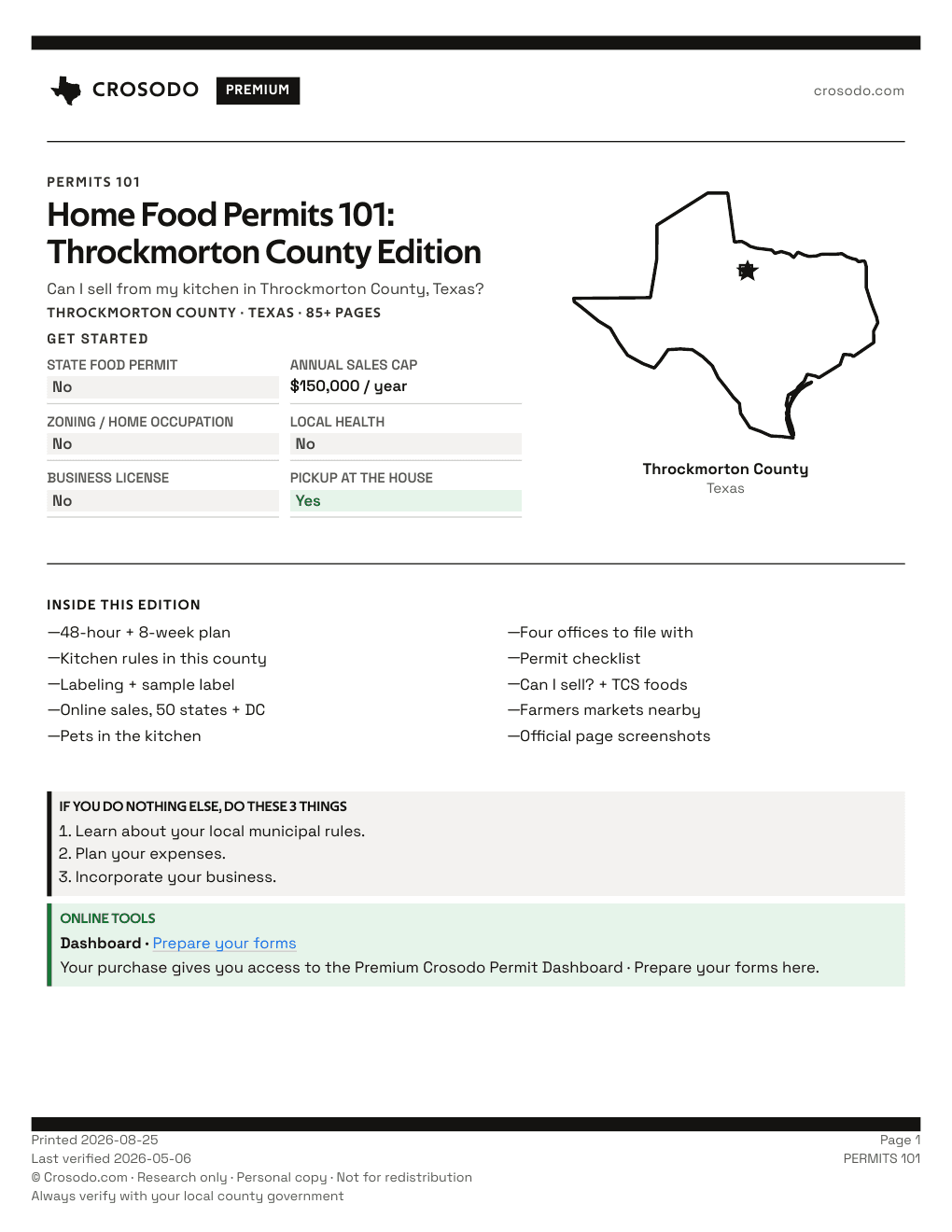 Permit Guide 101 cover for Throckmorton County