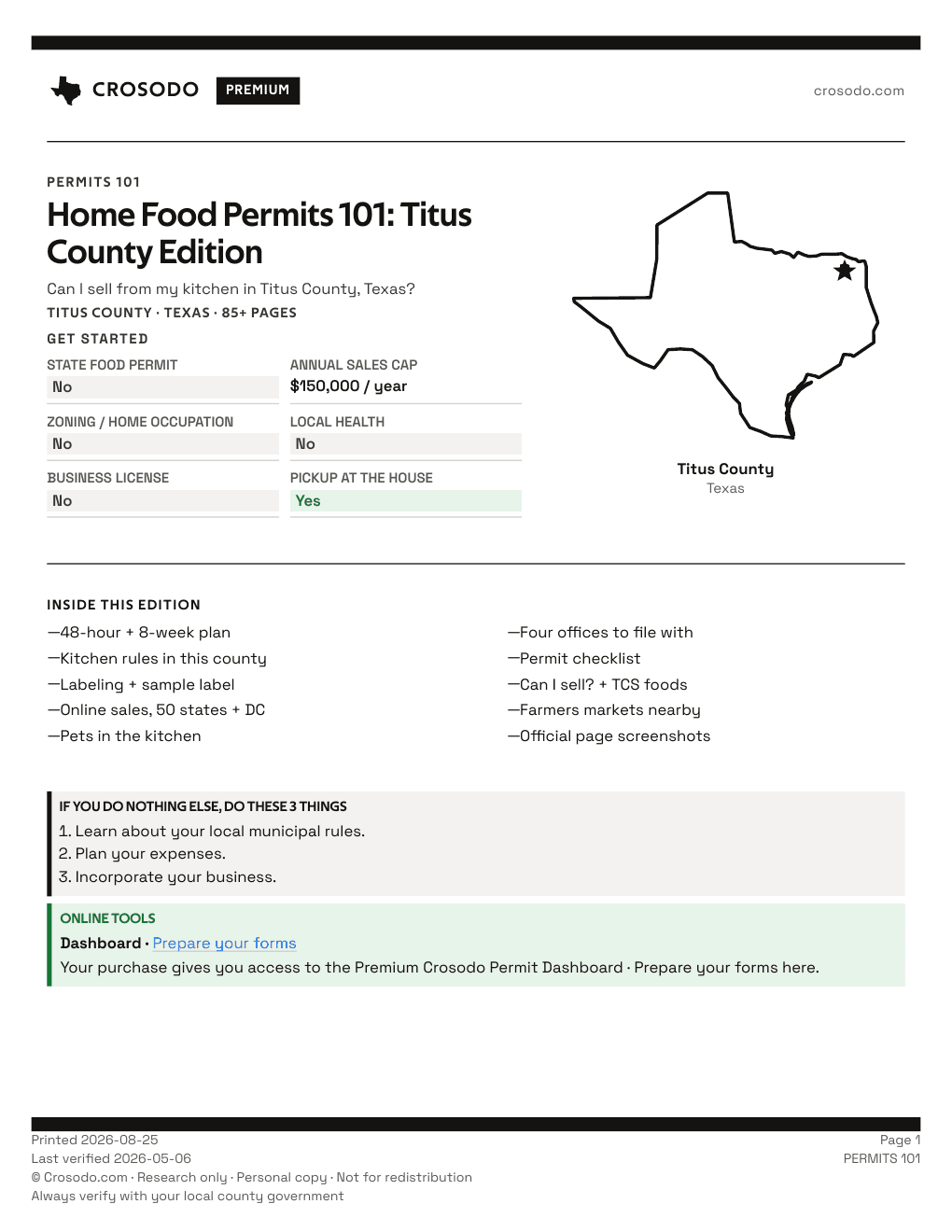 Permit Guide 101 cover for Titus County