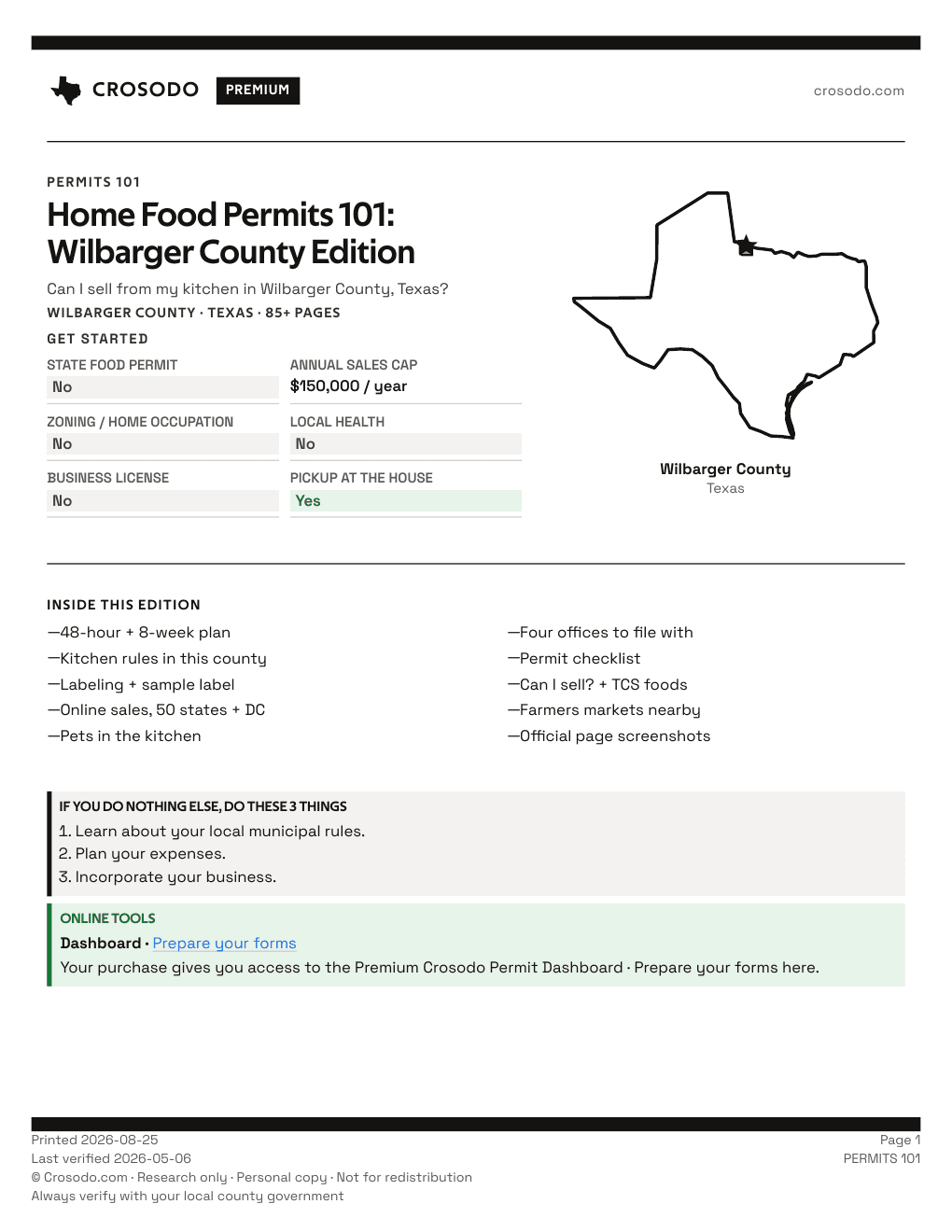 Permit Guide 101 cover for Wilbarger County