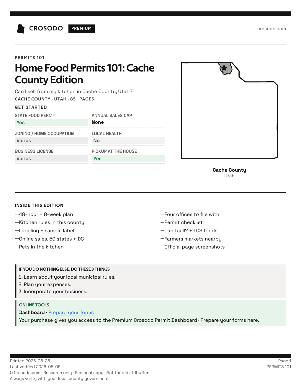 Permit Guide 101 cover for Cache County