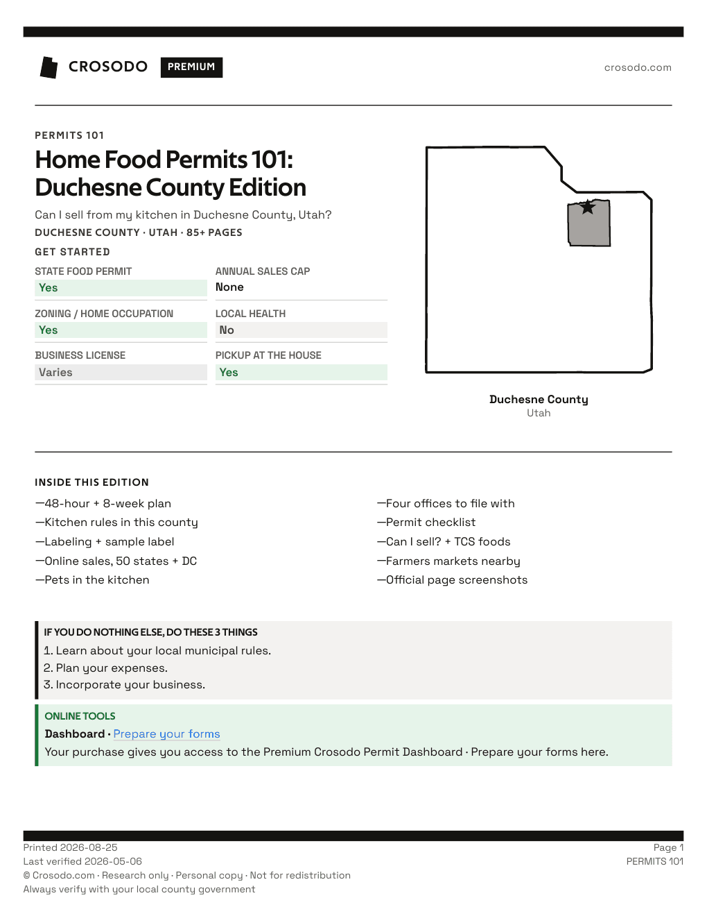 Permit Guide 101 cover for Duchesne County