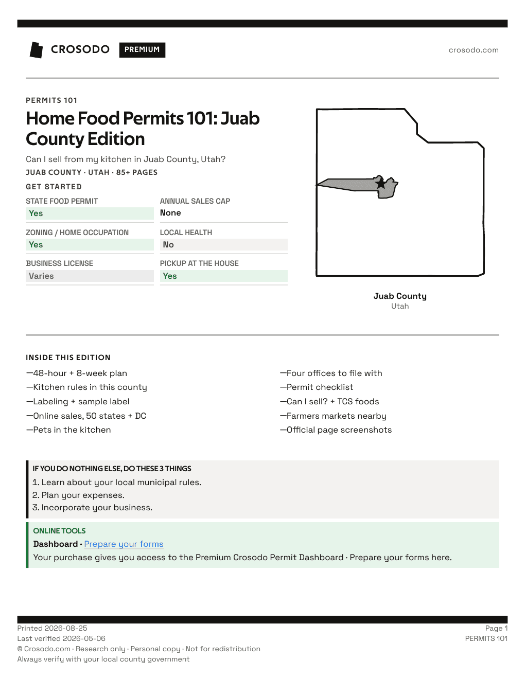 Permit Guide 101 cover for Juab County