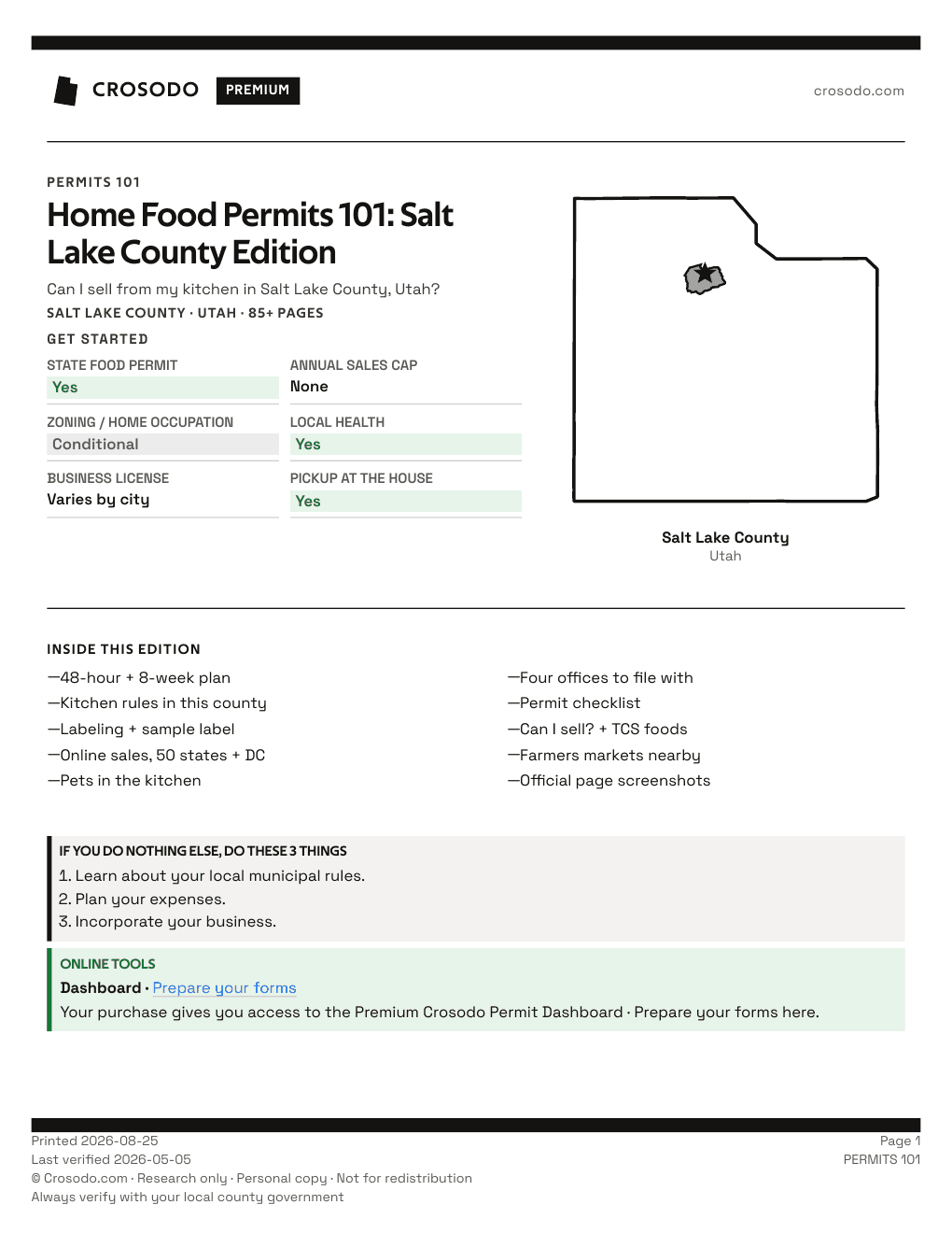 Permit Guide 101 cover for Salt Lake County