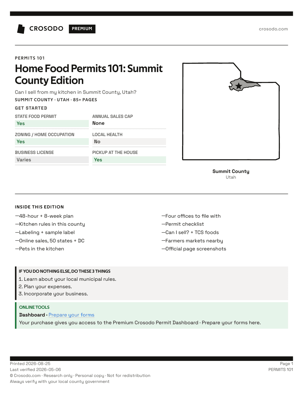 Permit Guide 101 cover for Summit County