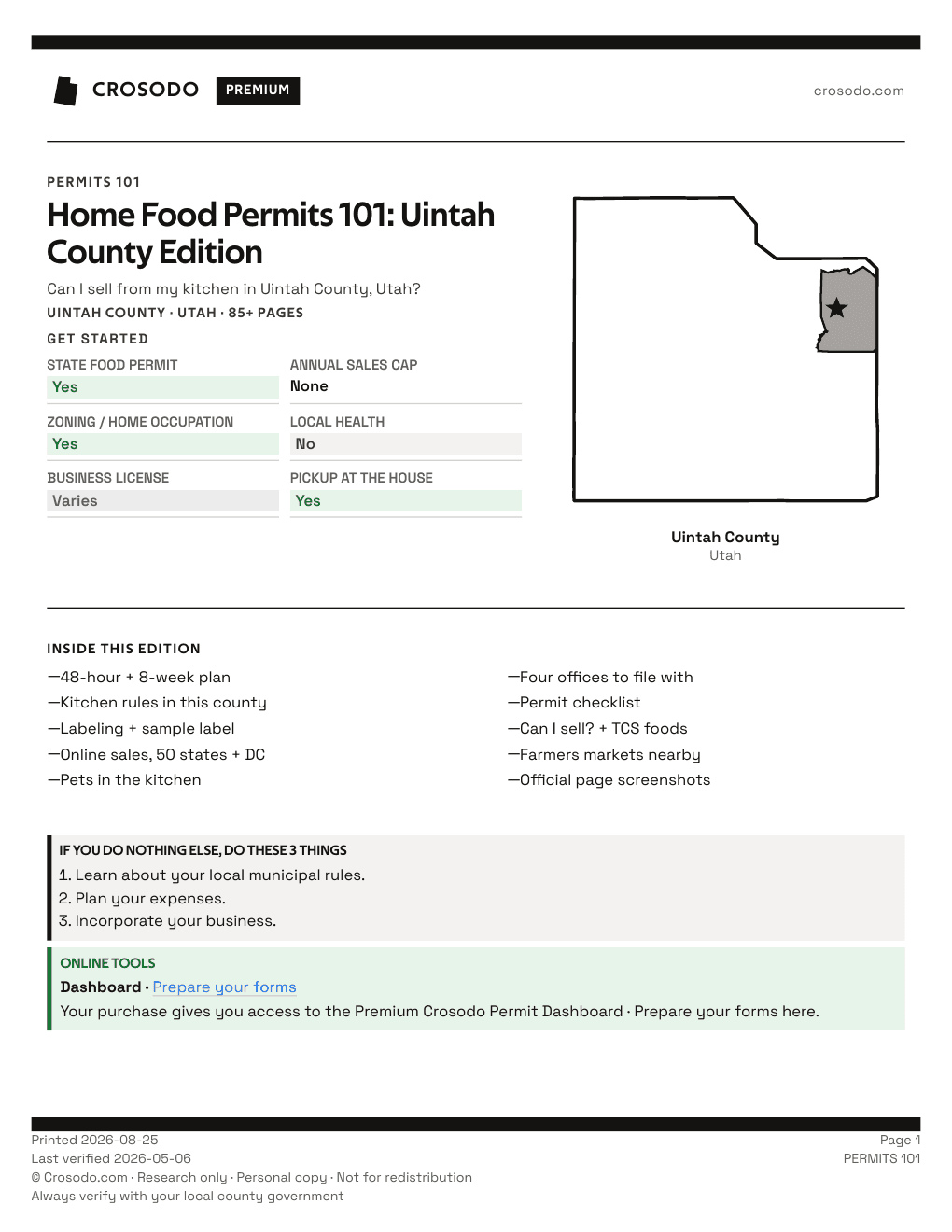 Permit Guide 101 cover for Uintah County