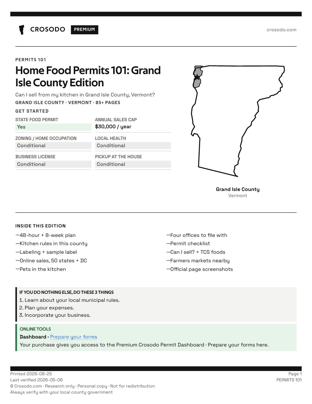 Permit Guide 101 cover for Grand Isle County