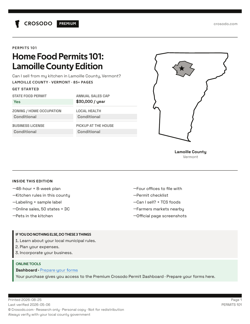 Permit Guide 101 cover for Lamoille County
