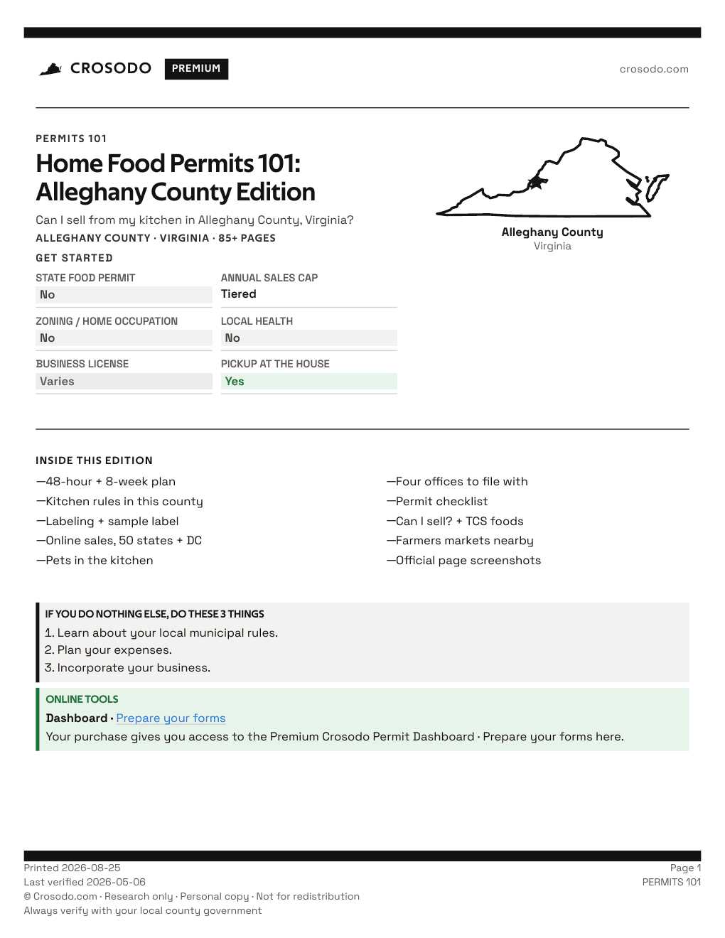 Permit Guide 101 cover for Alleghany County
