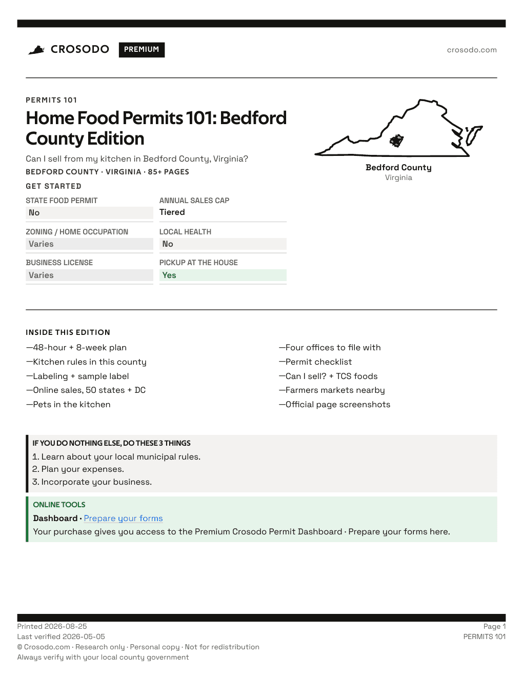 Permit Guide 101 cover for Bedford County