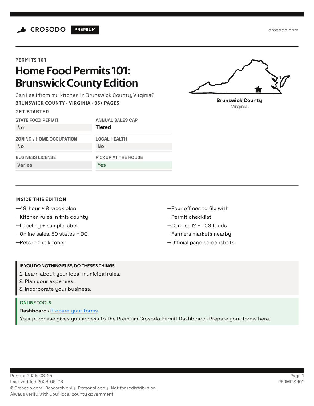 Permit Guide 101 cover for Brunswick County