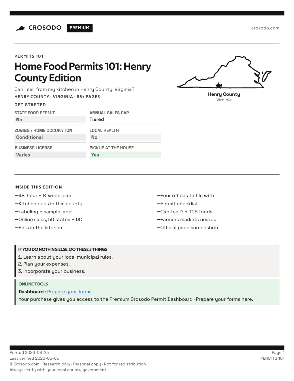 Permit Guide 101 cover for Henry County