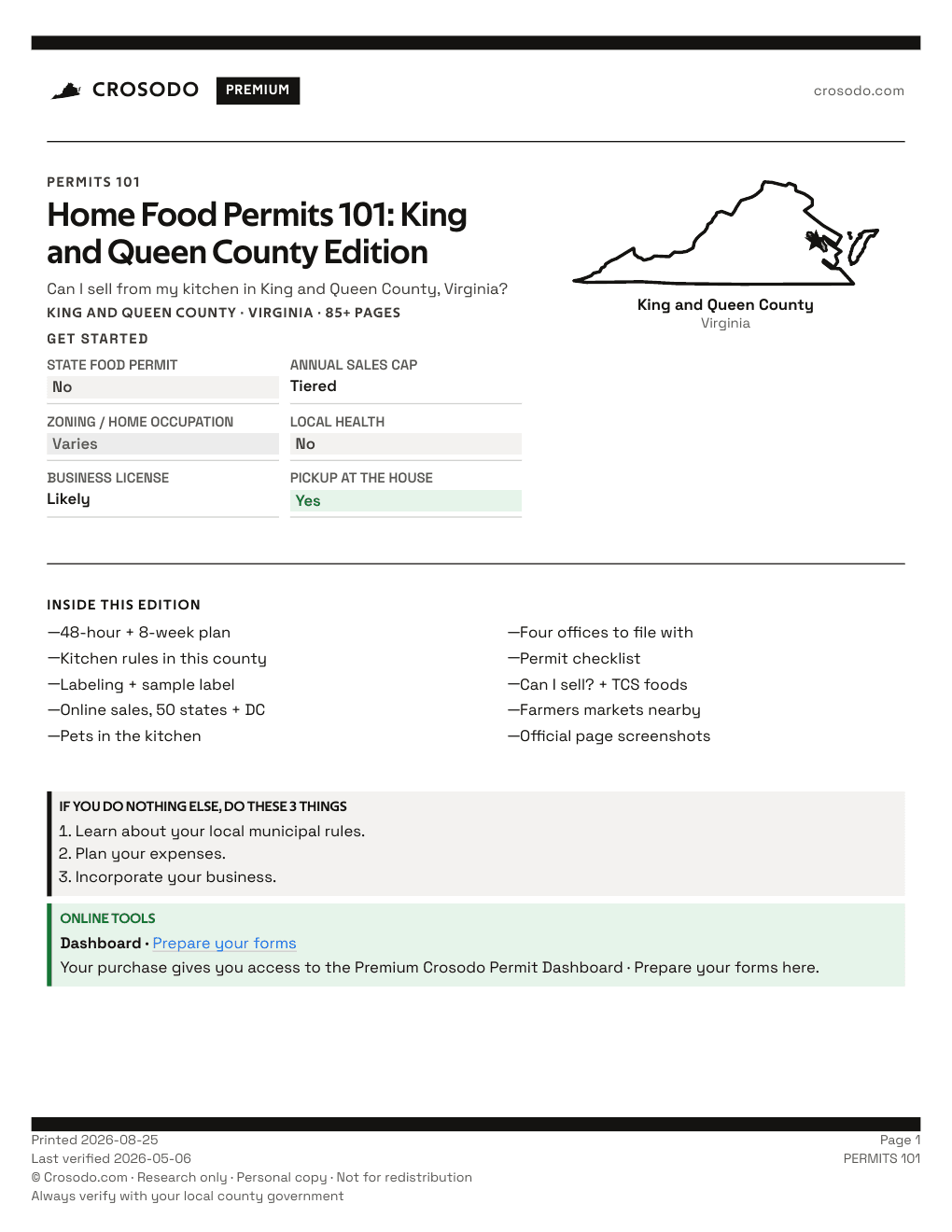Permit Guide 101 cover for King and Queen County