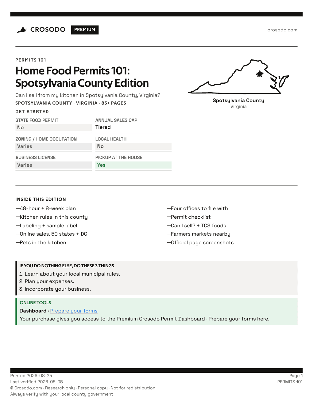 Permit Guide 101 cover for Spotsylvania County