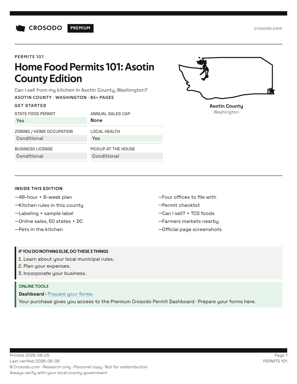 Permit Guide 101 cover for Asotin County