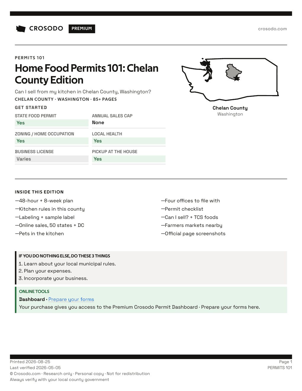 Permit Guide 101 cover for Chelan County
