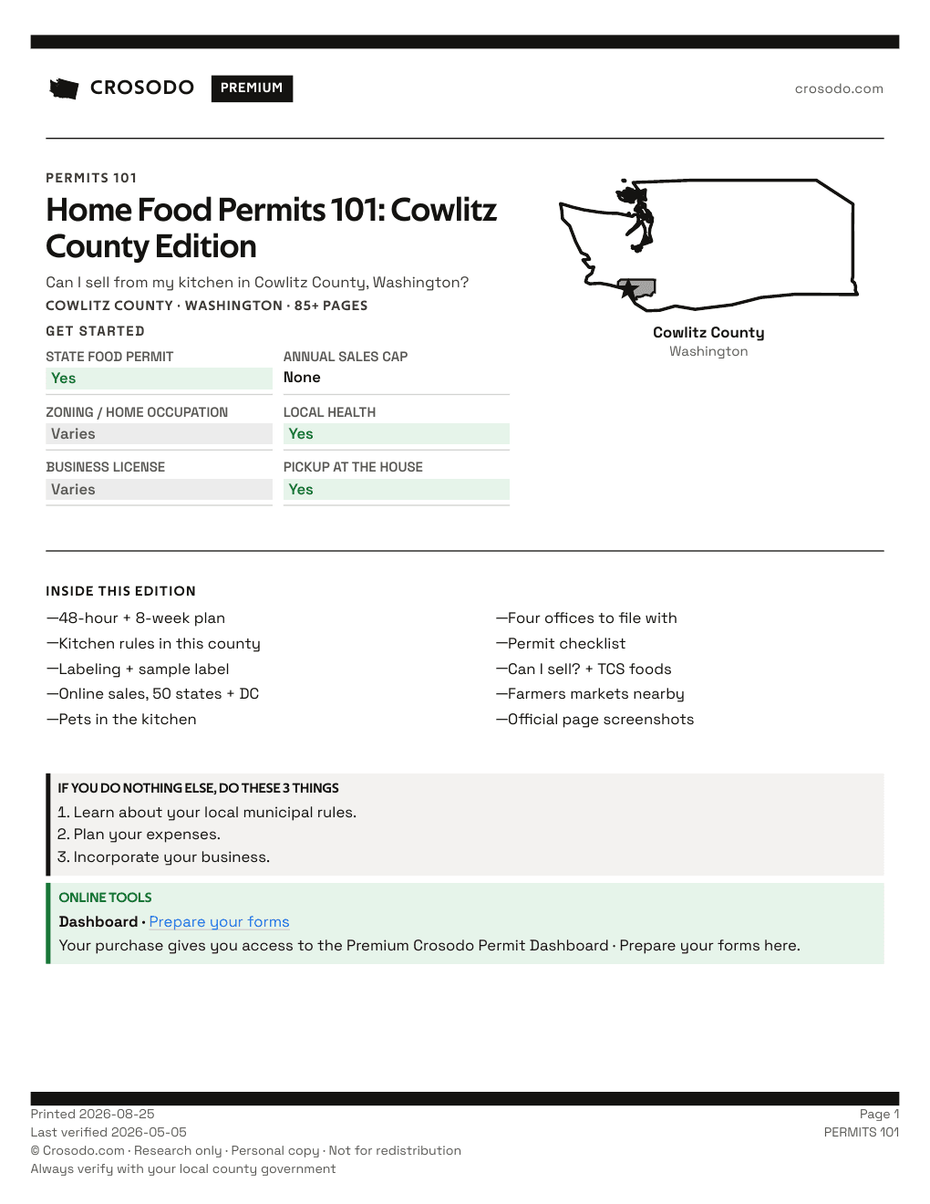 Permit Guide 101 cover for Cowlitz County