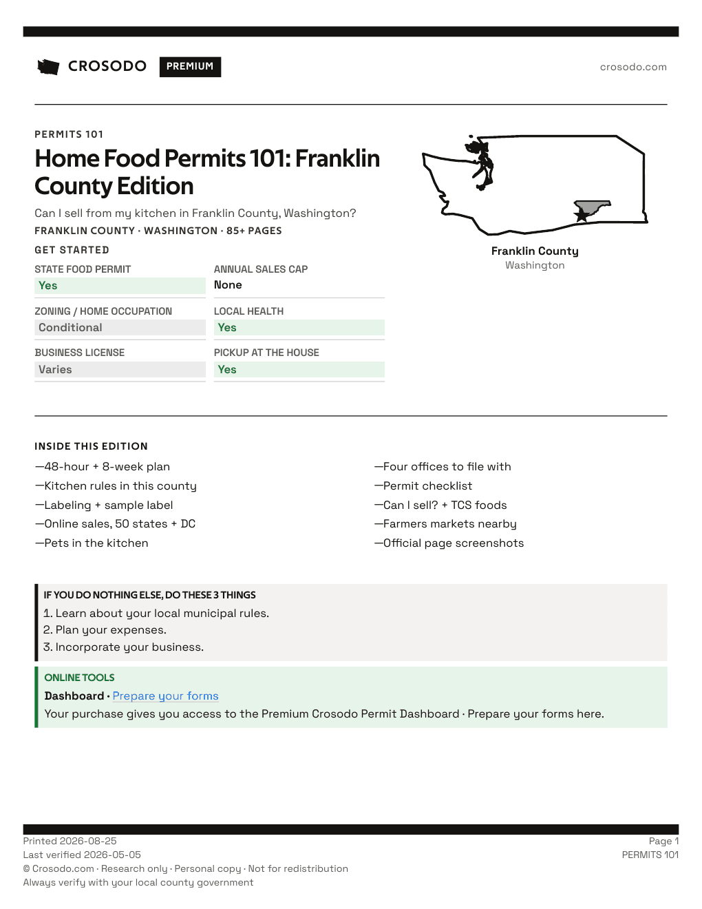 Permit Guide 101 cover for Franklin County