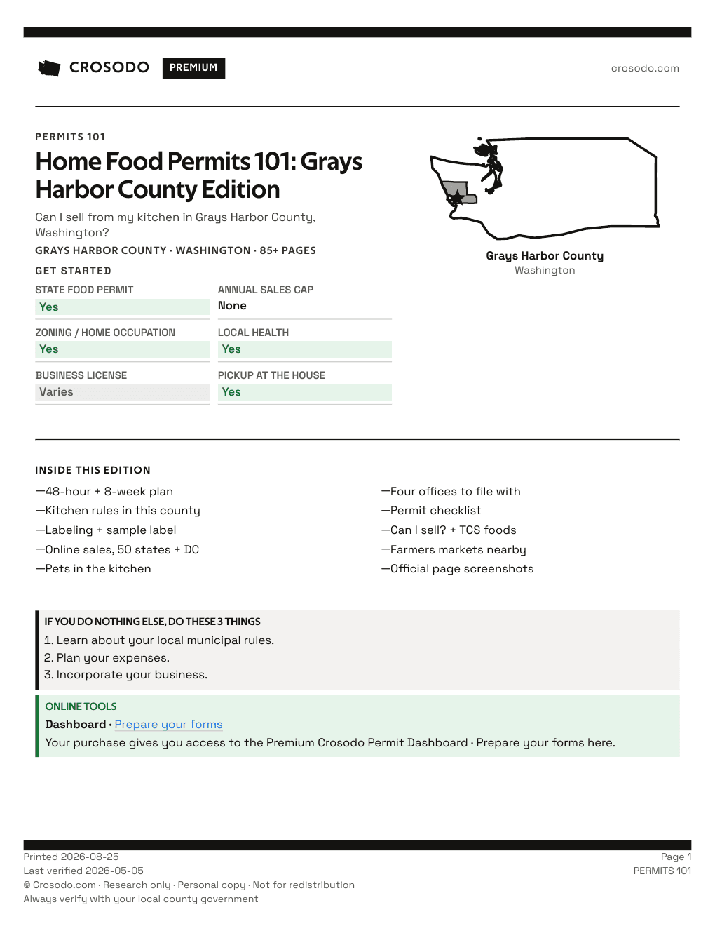 Permit Guide 101 cover for Grays Harbor County