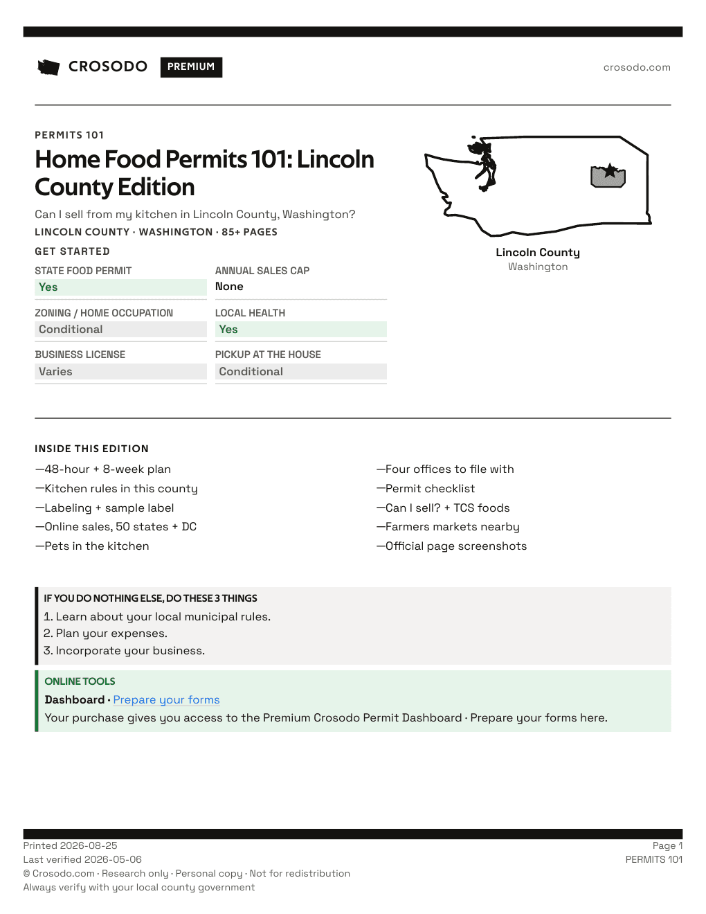 Permit Guide cover for Lincoln County